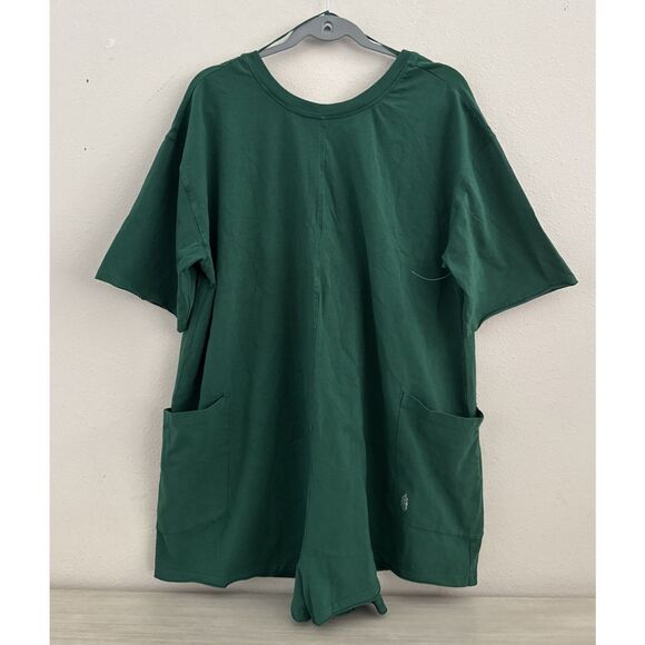 Free People Movement OB1960599 Women Sz Medium Beach Green Hot Shot Tee Romper - Picture 1 of 10